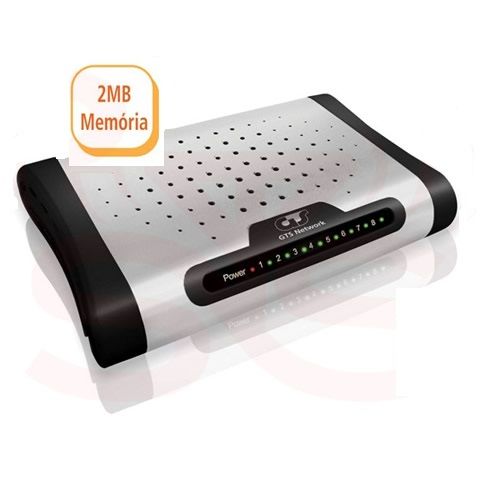 Switch Mesa 8 portas 10/100Mbps GTS 2mb memória.